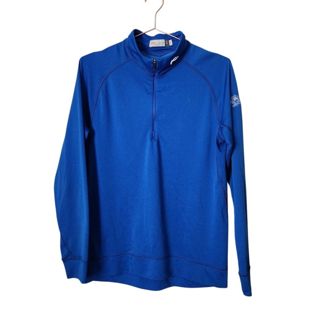 KJUS Keano Half Zip Performance Pullover Blue Golfcore Tenniscore Country Club M
